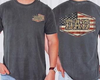 Comfort Colors® Camouflage Dad Shirt, Retro American Flag Usa Tee, Duck Hunting Camo, Father’s Day Gift, Classic Dad Shirt, Dad Life Shirt