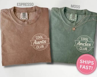 Comfort Colors® Tante und Onkel Shirt, passende Tante Onkel Shirts, Coole Tanten Club T-Shirt, Coole Onkel Club Shirt, neue Tante Onkel Geschenk