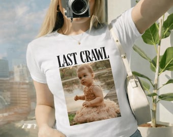 Examenströja för sista krypningen 2026, personlig skjorta för seniorer med barrunda, personlig bildskjorta, examenspresent, personlig fotoskjorta, festtröja