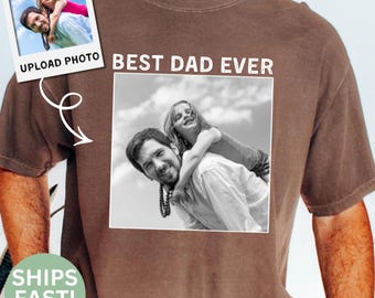 Camiseta con foto personalizada para papá Comfort Colors®, regalo de Navidad para papá, camiseta con foto para abuelo, regalo para el Día del Padre