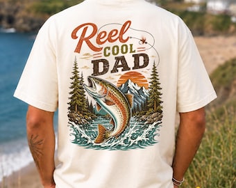 Comfort Colors® Reel Cool Dad Shirt, Vintage Retro Fishing Shirt for Men, Gift for Husband, Fathers Day Shirt, New Dad Gift, Fisher Men Gift