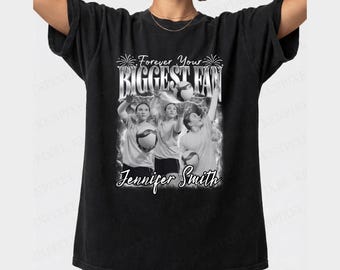 Custom Biggest Fan Shirt, Personalized Photo Sport Player Shirt, Retro Bootleg Shirt, Football and Baseball Team Tee, Custom Photo Shirt