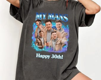 Comfort Colors® Custom Your Photo Bootleg Shirt, Personalized Girlfriend or Boyfriend Gifts, Vintage Custom Photo Gift, Happy Birthday Gift