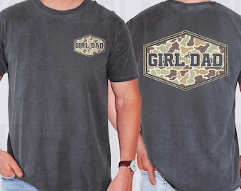 Comfort Colors® Camouflage Girl Dad Shirt, Retro Varsity Dad Tee, Duck Camo Father’s Day Gift, Classic Dad Shirt, Dad Life Shirt