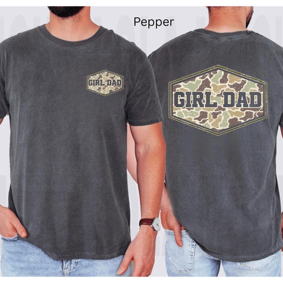 Comfort Colors® Camouflage Girl Dad Shirt, Retro Varsity Dad Tee, Duck Camo Father’s Day Gift, Classic Dad Shirt, Dad Life Shirt