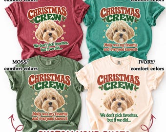Comfort Colors Custom Photo Christmas Crew Shirt Personalized Face Quote Holiday Tee Family Pet  Picture Xmas Gift Matching Holiday T Shirt