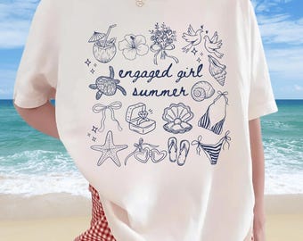 Comfort Colors® Engaged Girl Summer Shirt, Future Mrs Shirt, Bride To Be Shirt, Newly Engaged Gift for Her, Beach Girl Trip Shirt