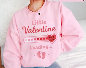 Personalized Valentine’s Day Pregnancy Sweatshirt, Valentine Pregnancy Announcement Shirt, Maternity Reveal Tee, Mom To Be Gift