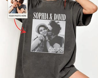Comfort Colors® Custom Couple Shirt, Personalized Picture Tee, Custom Girlfriend or Boyfriend Gift, Vintage Custom Photo Shirt, Husband Gift
