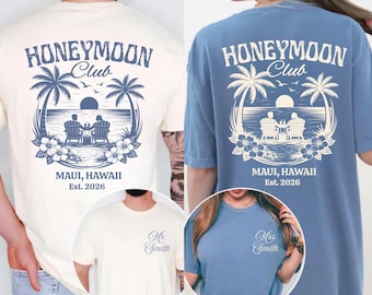 Comfort Colors® Custom Mr and Mrs Shirts, Couples Honeymoon Club Tee, Just Married Matching Shirts, Newlywed Wedding Gift, Beach Club Shirt