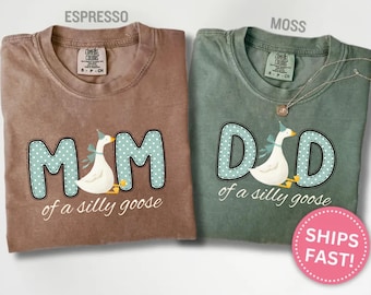 Comfort Colors® One Dumme Gans erster Geburtstag Shirt, passende Familiengans Shirts, Mama Gans T-Shirt, Papa Gans, Benutzerdefinierte Gans Geburtstag Shirt