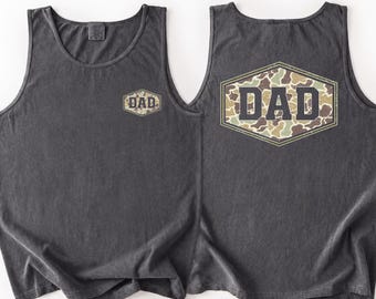 Comfort Colors® Camouflage Dad Unisex Tank Top, Duck Camo Father’s Day Gift, Classic Dad Tank, Retro Dad Shirt, Gift For Dad