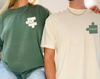 Comfort Colors® Lustiges Paar Valentinstag Shirt, Puzzle Paar T-Shirt, Paar V-Day Shirts, sarkastisches Valentinstag Geschenk für Liebhaber