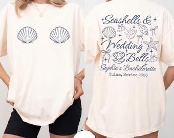Comfort Colors® Muscheln und Hochzeitsglocken Shirt, Strand Bachelorette Vertuschen Shirt, Küsten Brautparty T-Shirt, Key West Mädchen Reise Outfit
