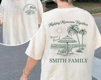 Comfort Colors® Custom Family Vacation Shirt, Family Beach Trip Shirt, Coastal Island Tropical Shirt, Personalized Family Reunion Gift