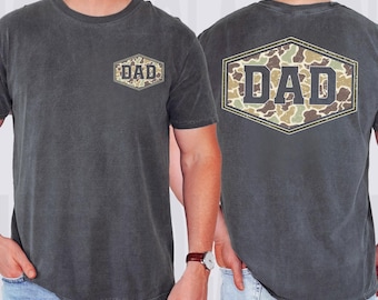 Comfort Colors® Camouflage Dad Shirt, Retro Varsity Dad Tee, Duck Camo Father’s Day Gift, Classic Dad Shirt, Retro Dad Shirt, Gift For Dad