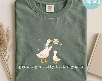 Comfort Colors® Dumme Gans Shirt, wächst eine dumme kleine Gans Shirt, Schwangerschaftansage Shirt, Schwangerschaft enthüllen, Mama zu sein Shirt