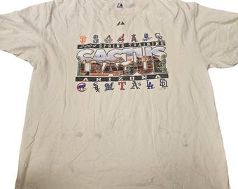 Camiseta vintage de la MLB Cactus League para hombre, talla XL, de entrenamiento de primavera de béisbol en Arizona, década de 2000.