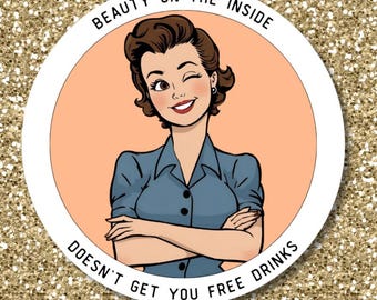 1950s Woman Sassy Sticker – Snarky Retro Funny Woman | Vintage Vinyl Decal