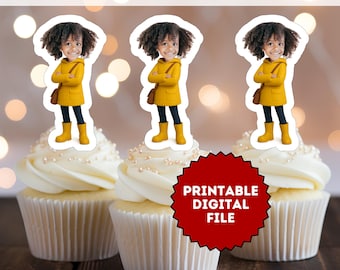 Koraal partij gunsten cupcake gezicht topper digitaal bestand Halloween verjaardag decor