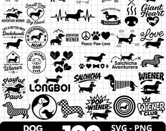100 Funny Wiener Dog SVG, Dachshund Mom & Sausage Dog Cricut Files