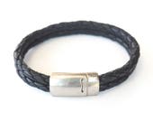 Black Braided Leather
