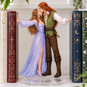 Lucien and Elain Bookend Standee, ACOTAR Inspired Acrylic Book Decor, Fantasy Romance Bookshelf Display, BookTok Reader Gift