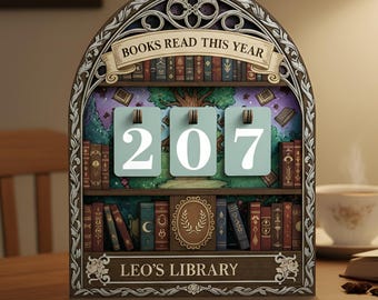 Personalized Book Tracker, Custom Books Read This Year Sign, Fantasy Bookshelf Decor, Reading Count Display, Gift for Readers
