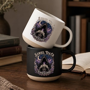 ACOTAR Suriel Gothic Mug, Hooded Fortune Teller Pottery Mug, Dark Fantasy Tea Cup, Prythian Romantasy Book Lover Gift