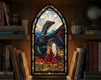Manon en Abraxos Troon van Glas Boekenhoekje, Heks en Draak Boekenplank Inzetstuk, TOG Fantasy Boekendecoratie, Manon Blackbeak Cadeau