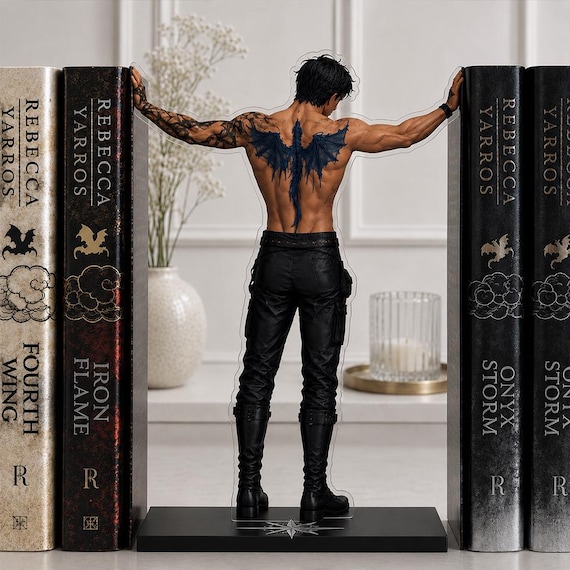 Xaden Bookend Standee, Fourth Wing Inspired Bookshelf Decor,  Xaden and Violet, Dragon Rider Fantasy Gift, Empyrean Series Book Lover Decor