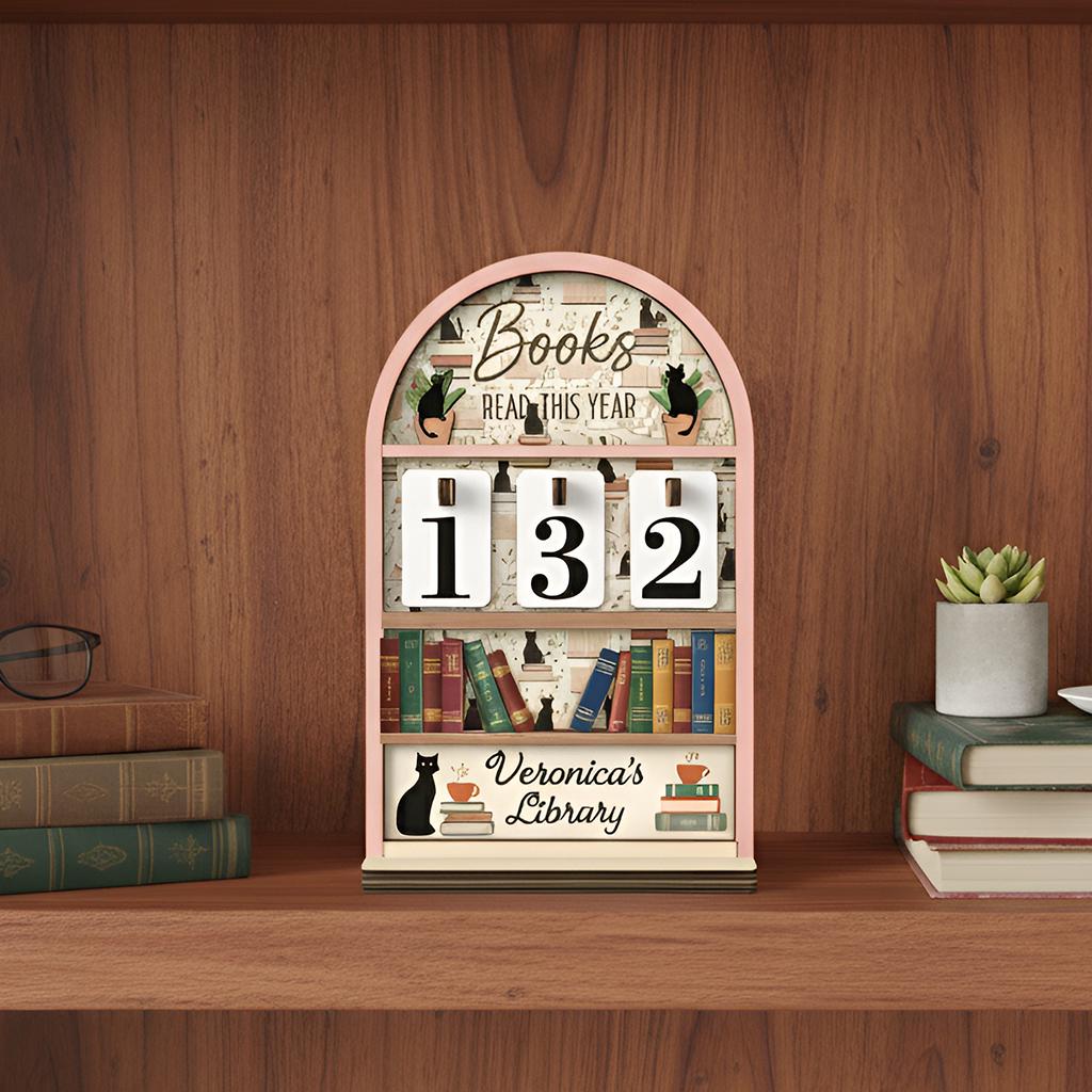 Discover Personalized Books Read Tracker Sign, Botanical Bookshelf Decor, Reader Gift for Women