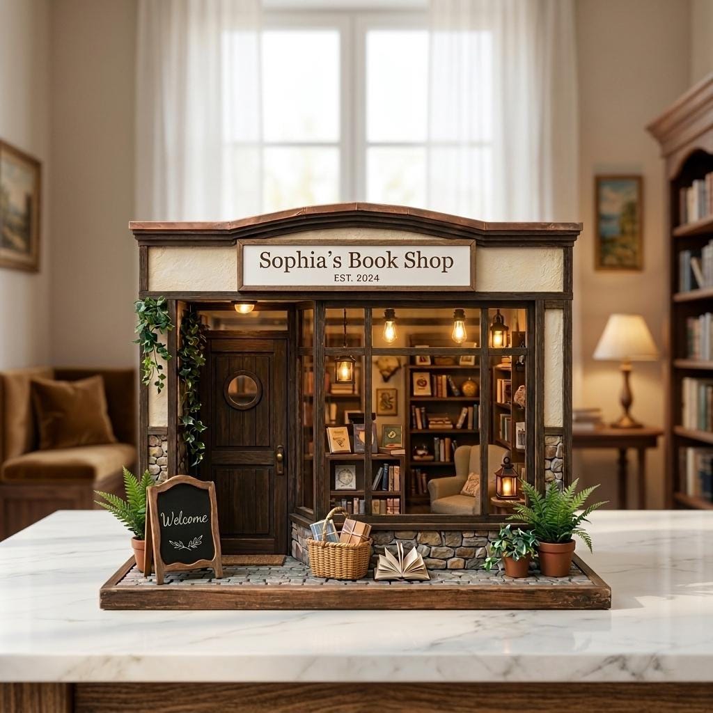 Personalized Cozy Bookshop Wood Block Sign, Custom Name Reading Nook ...
