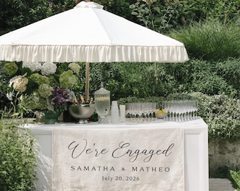 Personalized Wedding Table Runner, We’re Engaged Wedding Decor, Bridal Shower Sign