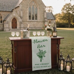Linen Fabric Flower Bar Sign, Fresh off the Market Bridal Shower or Baby in Bloom image 3