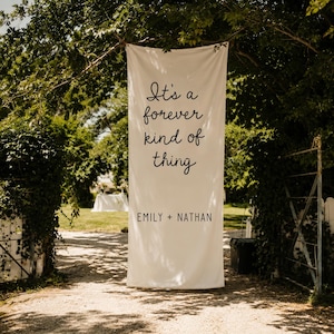 Personalized Wedding Banner, Romantic Backdrop, Cotton Linen Fabric Sign
