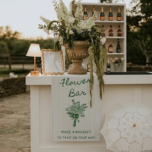 Linen Fabric Flower Bar Sign, Fresh off the Market Bridal Shower or Baby in Bloom image 2