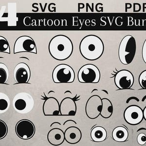 Cartoon Eyes SVG Bundle | Anime & Kawaii Face Clipart (Digital Download)