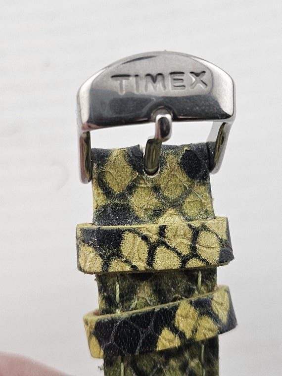 New TIMEX T2P130TN Green Python Patterned Leather… - image 3