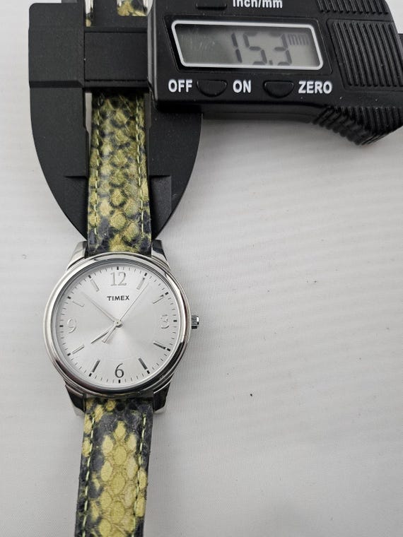 New TIMEX T2P130TN Green Python Patterned Leather… - image 9