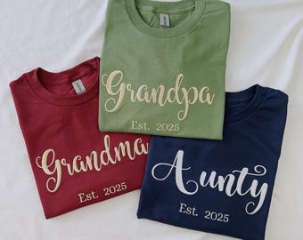 Bluza z kapturem dla babci z imionami wnuków na rękawie, spersonalizowana bluza z nadrukiem babci, odzież Gigi Mimi, bluza z okrągłym dekoltem dla babci, prezent na Dzień Matki