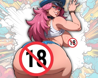 Fighter Waifu Booty | Kawaii Anime Sticker, Glossy Vinyl, Adorable Art Gift