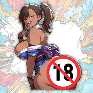 Sexy waifu-buitje | Sticker Kawaii-anime, glanzend vinyl, lief verzamelstuk