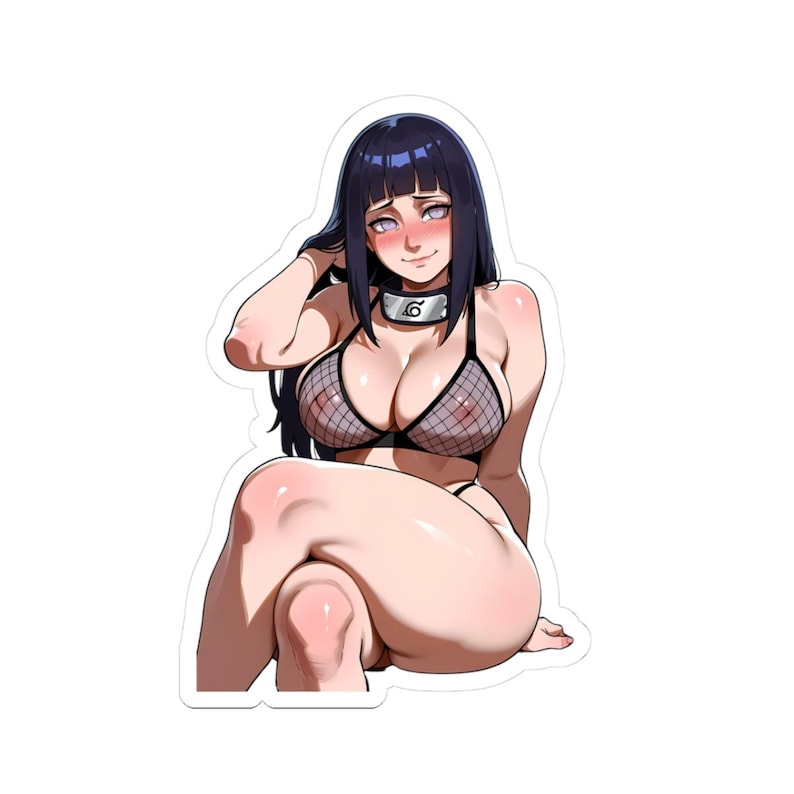 Pegatina de chica anime adorable con bikini ninja, vinilo con acabado brillante, regalo kawaii. imagen 2