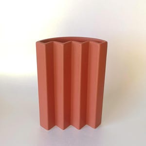 ASA Memphis Orange Ceramic Vase – 1980s West Germany, Minimalist Style Decor