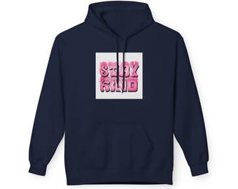 Stay Kind hoodie | Pink retro bubble text sweatshirt