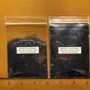 Metallic Color Flakes, Dark Gray, 0.015"