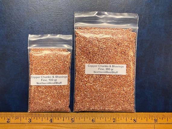 Copper Chunks & Shavings 99.9% Pure, Fine - Filler, Decorative, Exotherm Control