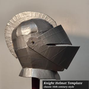 16th Century Knight Helmet Cardboard Template Pattern