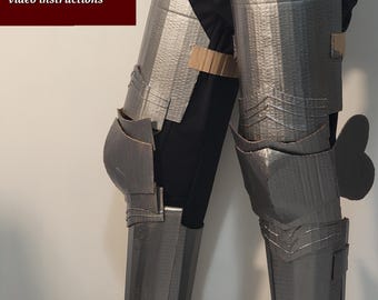 Gothic Style Cardboard Knight Leg Armor Template Pattern